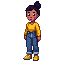 Asha, outside her house