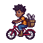 Michael at thirteen, riding his paper round along the street